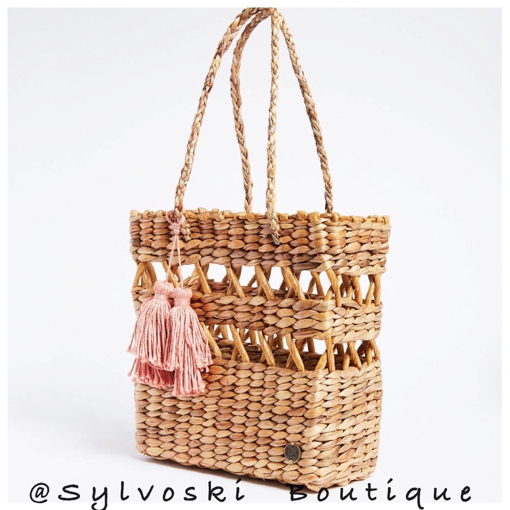 🔥Billabong Wild Heart Beige Woven Handbag NWT - Picture 3 of 8